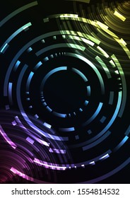 multicolor abstract circle background, digital overlap layer line, simple technology design template, vector illustration