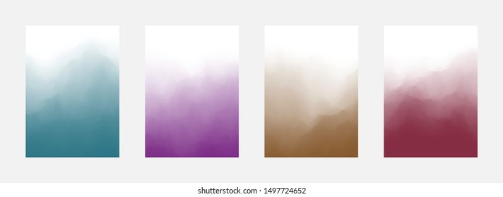 Multicolor Abstract Cover Set. Colorful Design. Gradient Backdrop. Smooth Texture. Vector illustration