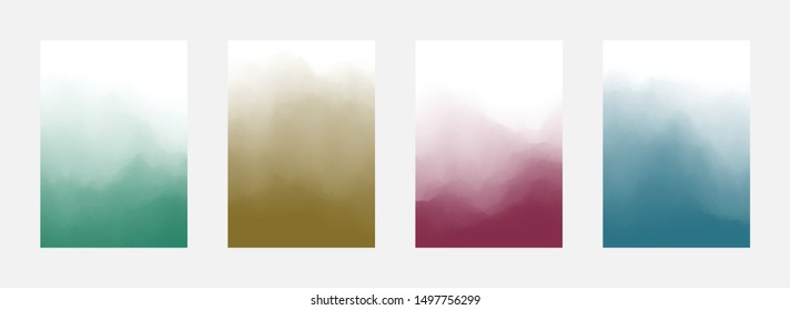 Multicolor Abstract Cover Set. Paint Texture. Fade Design. Gradient Backdrop. Vector illustration