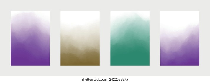 Multicolor Abstract Cover Set. Smooth Pattern. Gradient Backdrop. Fade Background. Vector illustration