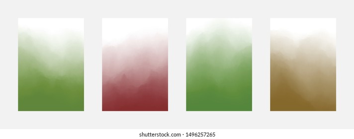 Multicolor Abstract Cover Set. Smudge Design. Paint Texture. Curve Backdrop. Vector illustration