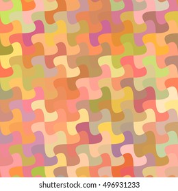 Multicolor abstract curved puzzle pattern background design