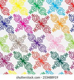 Multicolor abstract floral seamless pattern