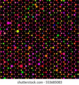 Multicolor abstract geometric background. Hexagons Abstract background.