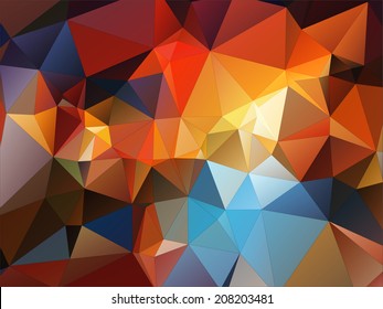 multicolor abstract geometric background  stained-glass window vector