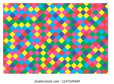 Multicolor abstract Geometric pattern. Flat texture. Simply figures. Mosaic Background for print banner textile