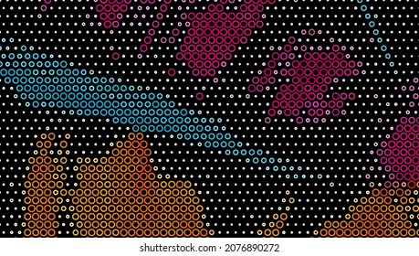 Multi-color abstract halftone texture. Colored background of dots