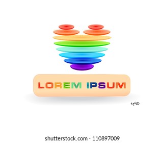 Multicolor abstract heart symbol. Vector illustration EPS10