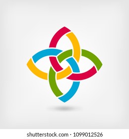 multicolor abstract intertwining symbol. vector illustration - eps 10