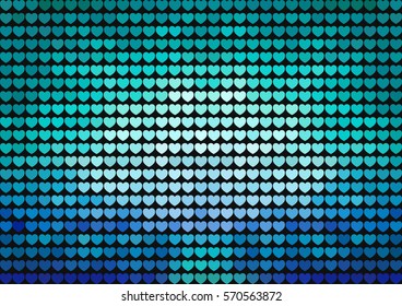 Multicolor abstract lights disco background. Hearth pixel mosaic.In blue color tone.