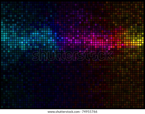 Multicolor Abstract Lights Disco Background Square Stock Vector 