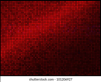 Multicolor Abstract Lights Red Disco Background. Square pixel mosaic vector