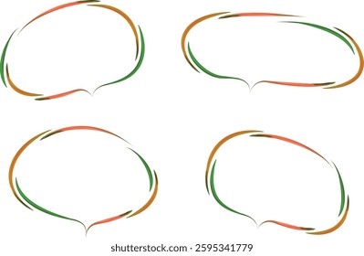 multicolor abstract line art speech bubbles set