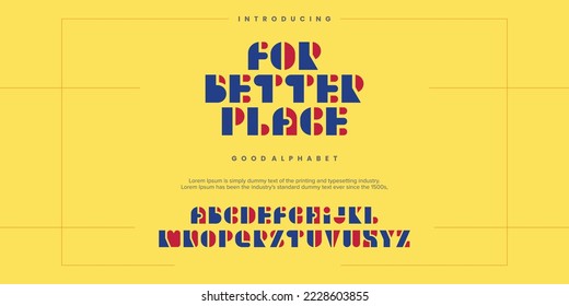 Tipografías de alfabeto multicolor abstractas y modernas. Ilustración vectorial de la tecnología de la tipografía