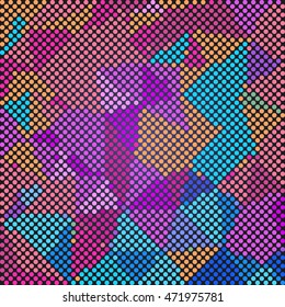 Multicolor abstract mosaic background. Pixel backdrop in 8-bit style, digital pattern vector ilustration