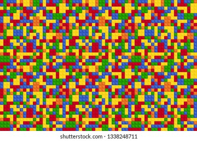 Multicolor abstract plastic constructor seamless pattern vector