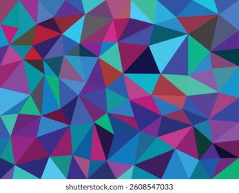 Multicolor abstract polygon background with overlapping triangles and sharp edges. Great for digital design, wallpapers, prints, and modern visuals.