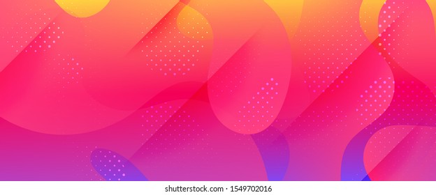 Multicolor Abstract Poster. Gradient Background. Minimal Design. Bright Dynamic Waves. 3d Fluid Banner. Colorful Movement Illustration. Orange Minimal Concept. Pink Flow Brochure. Abstract Shapes.