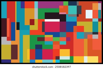 Multicolor abstract rectangle composition background. Use for wallpaper, print art, presentation backgrounds, posters, flyers, and book illustration.