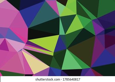 Multicolor abstract rumpled triangular background, low poly 