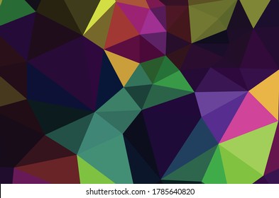 Multicolor abstract rumpled triangular background, low poly 