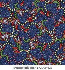 Multicolor abstract seamless background. Grunge texture with repeating elements. Chaotic color vector pattern