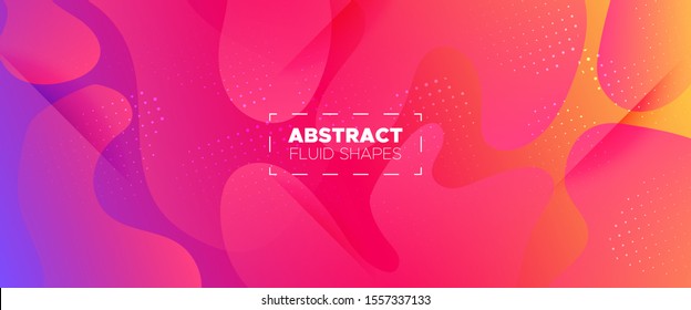 Multicolor Abstract Shapes. Geometric Background. Minimal Pattern. Vivid Flow Brochure. 3d Fluid Shapes. Rainbow Movement Illustration. Orange Minimal Concept. Neon Dynamic Waves. 3d Fluid Banner.