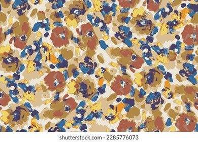 multicolor abstract small flower with bright background motif with medium color, all over vector design illustration digital image for textile printing factory