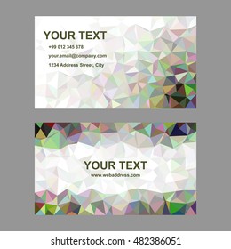 Multicolor abstract triangle mosaic business card template design