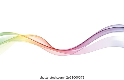 Onda vetorial abstrata multicolor com gradiente suave sobre fundo branco