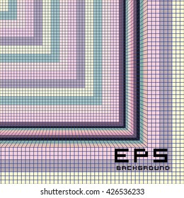 Multicolor abstract vintage background. Square pixel mosaic vector

