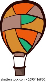 aerostato multicolor, ilustração, vetor sobre fundo branco