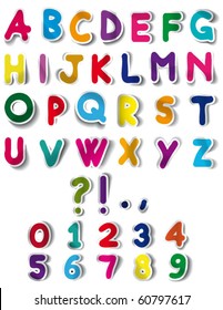 Multicolor Alphabet Stickers