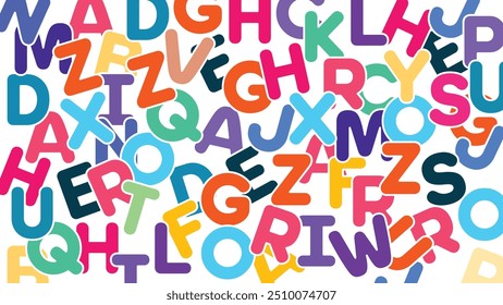 alfabetos multicolor letras ABCD palabras inglesas tipografía colorida estilo de fuente texto y párrafos