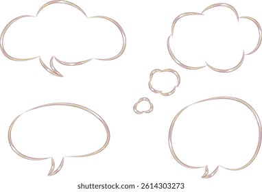 multicolor art frames abstract outline speech bubbles set