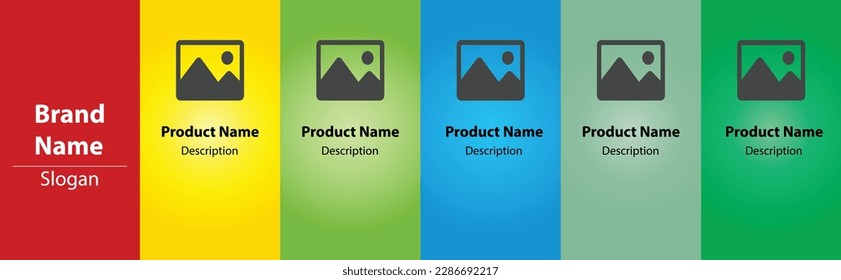 Banner de catálogo de productos multicolor atractivo y atractivo para plantilla de marketing de productos para tienda en línea
