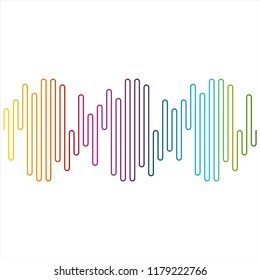 Multicolor audio waves vector designs