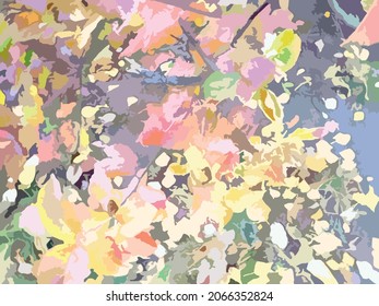 Hojas otoñales multicolores para fondos y texturas. Hermosas hojas para vacaciones y eventos, impresiones en camisetas, tarjetas, carteles y papel tapizado, cubiertas, productos textiles, etc.