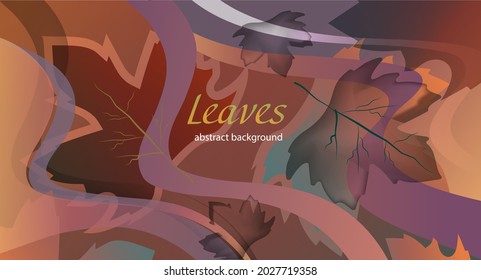 Multicolor background with abstract autumn leaves