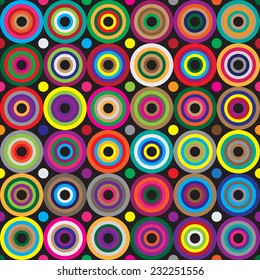 Multicolor background. Circles seamless pattern. Abstract geometric background.