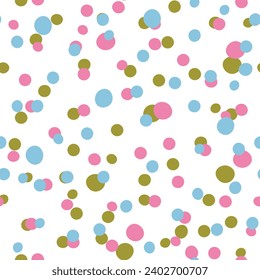 Multicolor background, colorful vector texture with circles. Splash effect banner. Dotted abstract illustration with blurred drops of rain. Seamless pattern for fabric, textile.