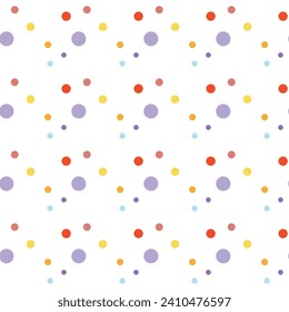 Multicolor background, colorful vector texture with circles. Splash effect banner. Dotted abstract illustration with blurred drops of rain. Seamless pattern for fabric, textile.