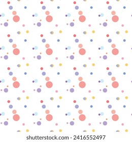 Multicolor background, colorful vector texture with circles. Splash effect banner. Dotted abstract illustration with blurred drops of rain. Seamless pattern for fabric, textile.