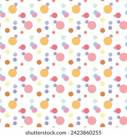 Multicolor background, colorful vector texture with circles. Splash effect banner. Dotted abstract illustration with blurred drops of rain. Seamless pattern for fabric, textile.