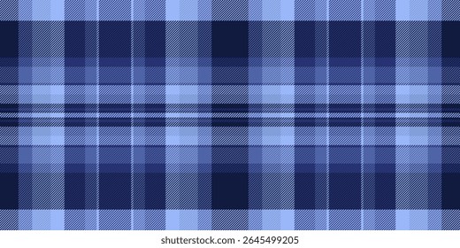 Tártaro xadrez de fundo multicolor, textura sem emenda têxtil celta. Vetor de padrão de verificação de tecido de cobertura na paleta de cores azul e escura.