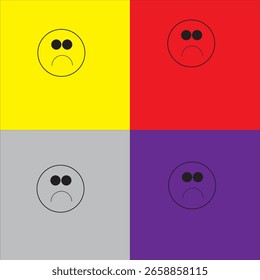multicolor background sad icon design  for business