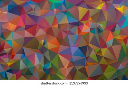 Multicolor background of triangles. Bright colors, festive abstract background.