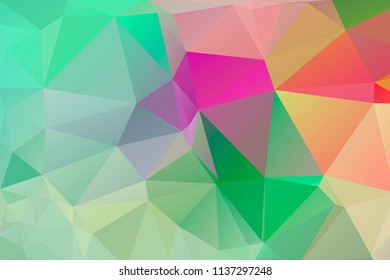 Multicolor background of triangles. Bright colors, festive abstract background