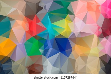 Multicolor background of triangles. Bright colors, festive abstract background