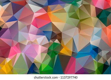 Multicolor background of triangles. Bright colors, festive abstract background